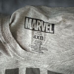 Marvel Gray Logo Tee - Gray and Black